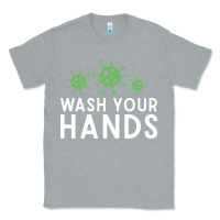 Heather Grey wash your hands green germs graphic Classic Tee - linhVisuals