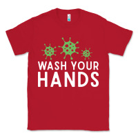 Red wash your hands green germs graphic Classic Tee - linhVisuals
