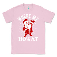 Bubblegum Pink where my ho's at funny santa christmas pun naughty xmas humor gift Classic Tee - linhVisuals