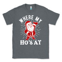 Charcoal Heather where my ho's at funny santa christmas pun naughty xmas humor gift Classic Tee - linhVisuals