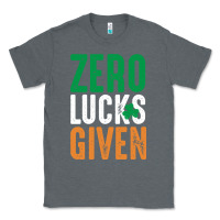 Charcoal Heather zero lucks given funny st patricks day joke quote lucky shamrock irela Classic Tee - linhVisuals