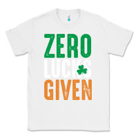White zero lucks given funny st patricks day joke quote lucky shamrock irela Classic Tee - linhVisuals