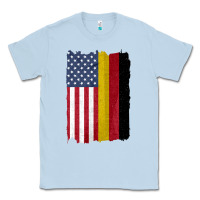 Dusty Blue united states with germany flag mix us and german country flags Classic Tee - linhVisuals
