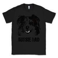 Black mens aussie dad   australian shepherd dog dad t shirt Classic Tee - linhVisuals