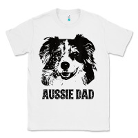 White mens aussie dad   australian shepherd dog dad t shirt Classic Tee - linhVisuals