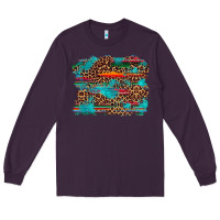 Plum western serape leopard turquoise  background Long Sleeve Tee - Artiststas