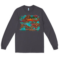 Smoke western serape leopard turquoise  background Long Sleeve Tee - Artiststas