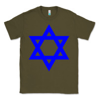 Army Green star of david Classic Tee - linhVisuals
