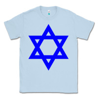Dusty Blue star of david Classic Tee - linhVisuals