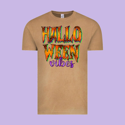 Halloween Vibes Vintage Tee Designed By Racoondesign