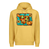 Fall Pumpkins And Sunflowers Heart Premium Hoodie | Teevron