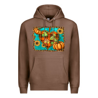 Chestnut fall pumpkins and sunflowers heart Premium Hoodie - BarkalooDesign