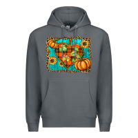 Rock fall pumpkins and sunflowers heart Premium Hoodie - BarkalooDesign