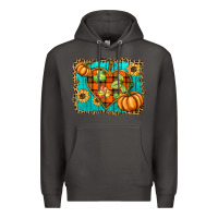 Smoke fall pumpkins and sunflowers heart Premium Hoodie - BarkalooDesign