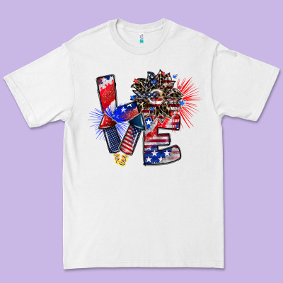 Patriotic Love Premium Tee Designed By Cowhidedigitalart