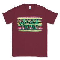 Burgundy Floral Mama Tried Classic Tee - Jasminsmagicworld