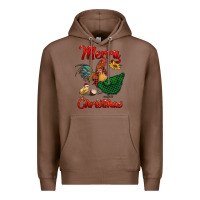 Chestnut merry christmas chickens Premium Hoodie - RanaPortraitStore
