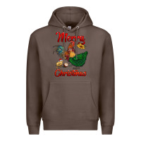 Coffee merry christmas chickens Premium Hoodie - RanaPortraitStore