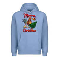 Colony Blue merry christmas chickens Premium Hoodie - RanaPortraitStore