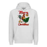 Dove Grey merry christmas chickens Premium Hoodie - RanaPortraitStore