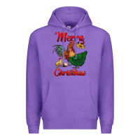 Purple merry christmas chickens Premium Hoodie - RanaPortraitStore