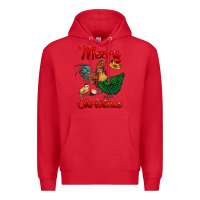 Red merry christmas chickens Premium Hoodie - RanaPortraitStore