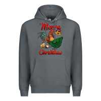 Rock merry christmas chickens Premium Hoodie - RanaPortraitStore