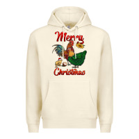Sandshell merry christmas chickens Premium Hoodie - RanaPortraitStore