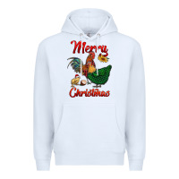 White merry christmas chickens Premium Hoodie - RanaPortraitStore
