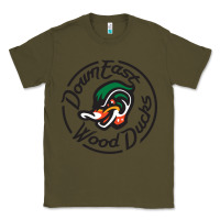 Army Green Down East Wood Ducks Classic Tee - linhVisuals