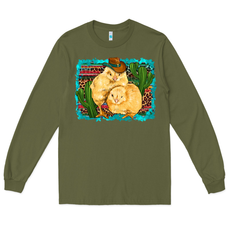 Western Cowboy Chicks Cactus Coop Animals  Leopard Serape Turquoise Long Sleeve Tee by Artiststas | Teevron