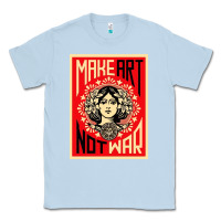 Dusty Blue make art no war Classic Tee - linhVisuals