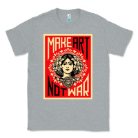 Heather Grey make art no war Classic Tee - linhVisuals