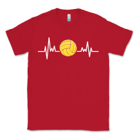 Red water polo shirt women girls heartbeat game day mom team Classic Tee - linhVisuals