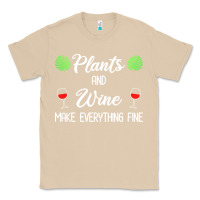 Mushroom plant lover t  shirt plants and wine make everything fine t  shirt Classic Tee - linhVisuals