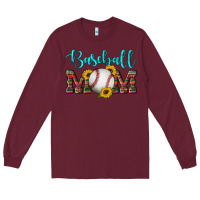 Burgundy western leopard serape wooden sunflowers  turquoise glitter mom baseba Long Sleeve Tee - Artiststas
