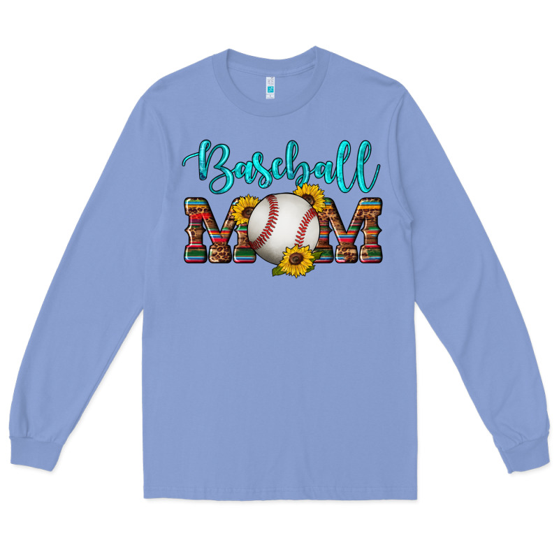 Western Leopard Serape Wooden Sunflowers  Turquoise Glitter Mom Baseba Long Sleeve Tee by Artiststas | Teevron