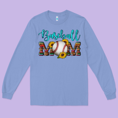 Western Leopard Serape Wooden Sunflowers  Turquoise Glitter Mom Baseba Long Sleeve Tee Designed By Artiststas