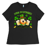 Black drink responsibly dont spill it Ladies Tee - Artiststas