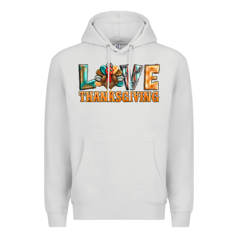 Love Thanksgiving Western Turkey Premium Hoodie by BarkalooDesign | Teevron