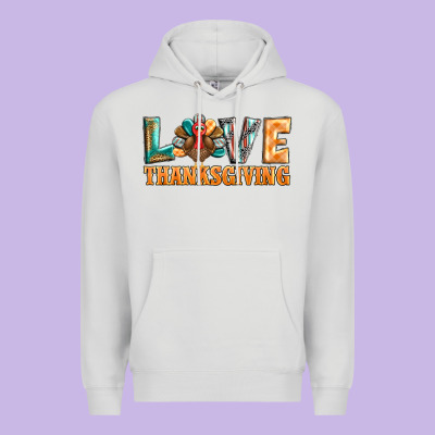 Love Thanksgiving Western Turkey Premium Hoodie Designed By Barkaloodesign