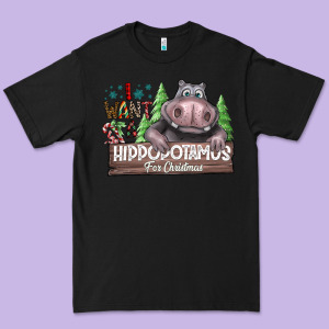 Iwant Hippopota Maps For Christmas Premium Tee Designed By Cowhidedigitalart