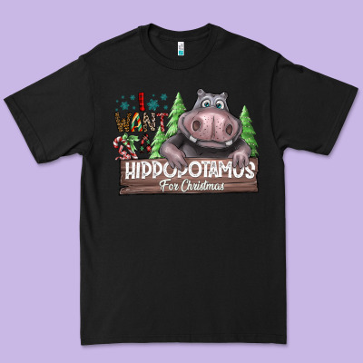 Iwant Hippopota Maps For Christmas Premium Tee Designed By Cowhidedigitalart