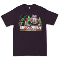 Plum IWant Hippopota maps For Christmas Premium Tee - CowhideDigitalArt