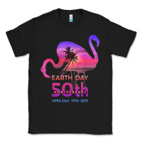 Black earth day 50th anniversary pink flamingos sunset silhouette Classic Tee - linhVisuals