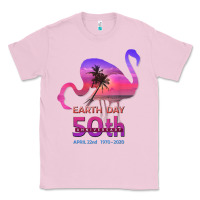 Bubblegum Pink earth day 50th anniversary pink flamingos sunset silhouette Classic Tee - linhVisuals
