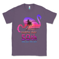 Lavender earth day 50th anniversary pink flamingos sunset silhouette Classic Tee - linhVisuals