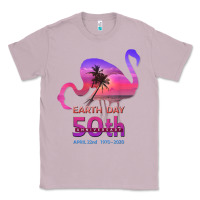 Lilac earth day 50th anniversary pink flamingos sunset silhouette Classic Tee - linhVisuals