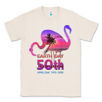 Natural earth day 50th anniversary pink flamingos sunset silhouette Classic Tee - linhVisuals