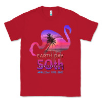 Red earth day 50th anniversary pink flamingos sunset silhouette Classic Tee - linhVisuals